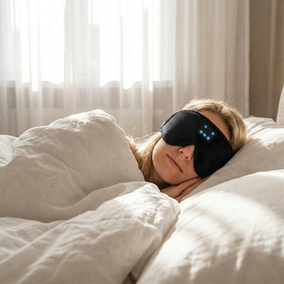 Bluetoothsovmask med inbyggda hörlurar – för ostörd sömn