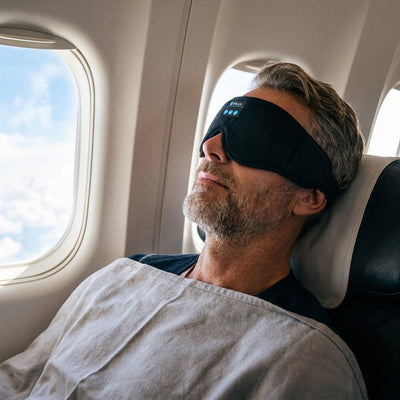 Bluetoothsovmask med inbyggda hörlurar – för ostörd sömn